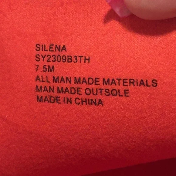 Thalia Sodi Silena Boots Womens Size 7.5 Red Thigh High Platform Stiletto Zip - Picture 7 of 7